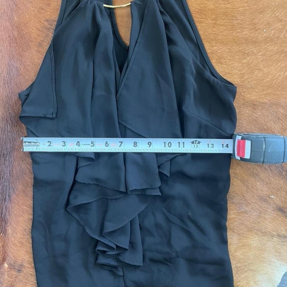vintage Cache Black Halter Ruffle Top – Size Small - Picture 5 of 6